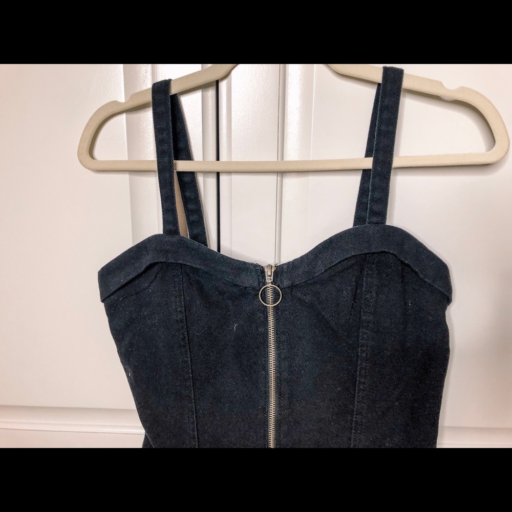 Black Zip-up Jean Dress